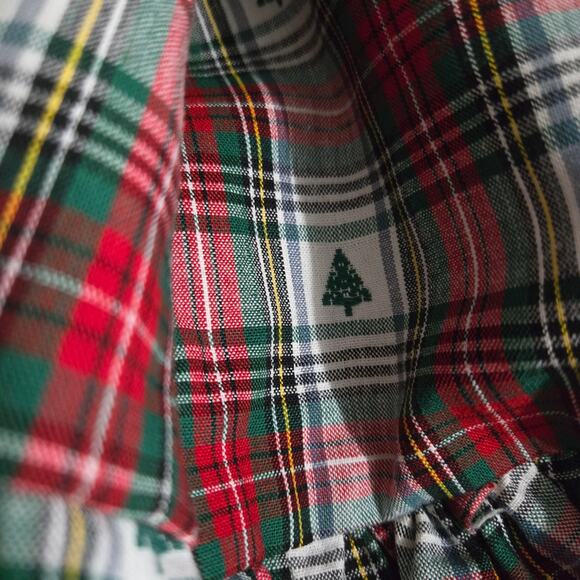 Handmade Plaid Christmas Tree Dress Red Tartan Jumper Pinafore Festive Medium - Picture 16 of 16